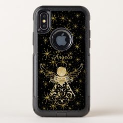 Personalize: Gold/Black Christmas Angel of Grace OtterBox Commuter iPhone X Case