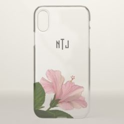 Personalize: Pink Hibiscus Floral Photography iPhone X Case