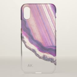Personalized Clear iPhone X Case Purple Crystal