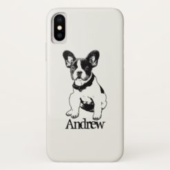 Personalized French Bulldog Puppy Pick Your Color iPhone X Case