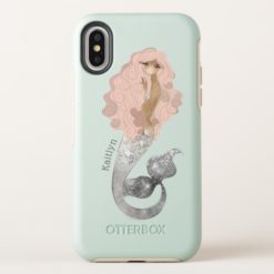 Personalized Mermaid with Long Pink Hair OtterBox Symmetry iPhone X Case