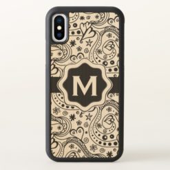 Personalized Monogram Hearts Love Doodle Pattern iPhone X Case