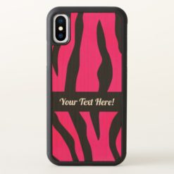 Personalized Pink and Black Tiger Stripes iPhone X Case