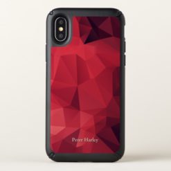Personalized Shades of Red Geometric Speck iPhone X Case