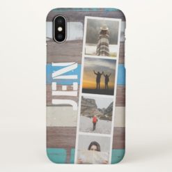 Photo Collage of Travel Memories. Barn Wood. iPhone X Case