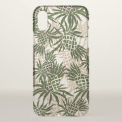 Pineapple Camo Hawaiian Tropical Khaki Olive Green iPhone X Case