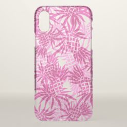 Pineapple Camo Hawaiian Tropical Pink iPhone X Case