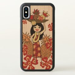 Pineapple Luau Hawaiian Hula Girl iPhone X Case