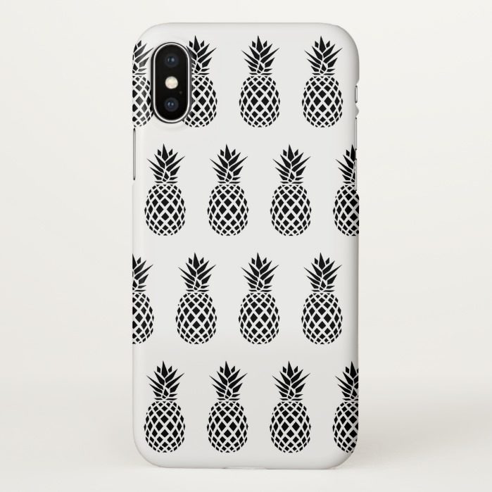 Pineapple pattern black and white iPhone x Case