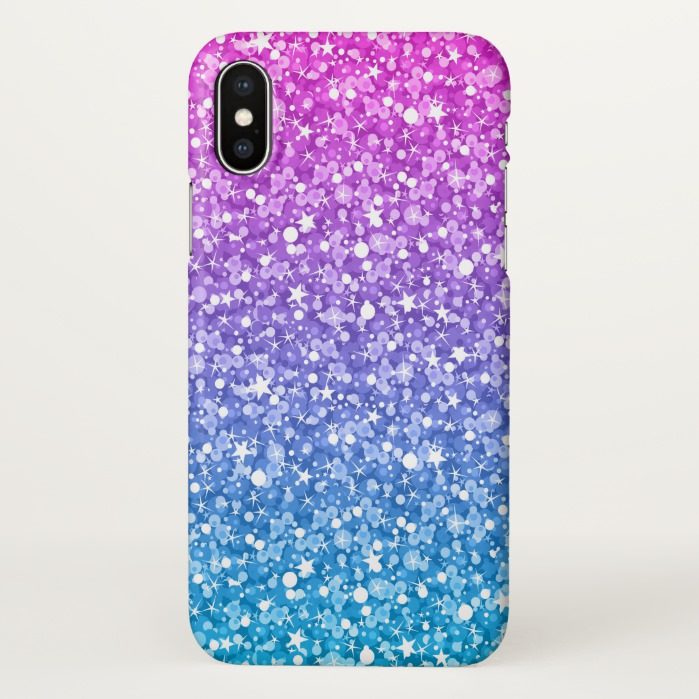 Pink And Blue Glitter iPhone X Case