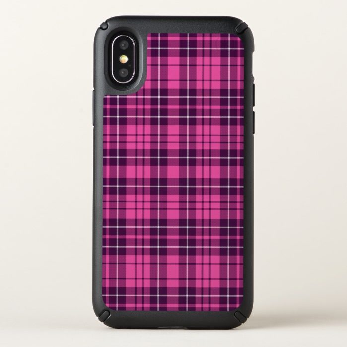 Pink And Purple Checkered Tartan Plaid Pattern Speck iPhone X Case