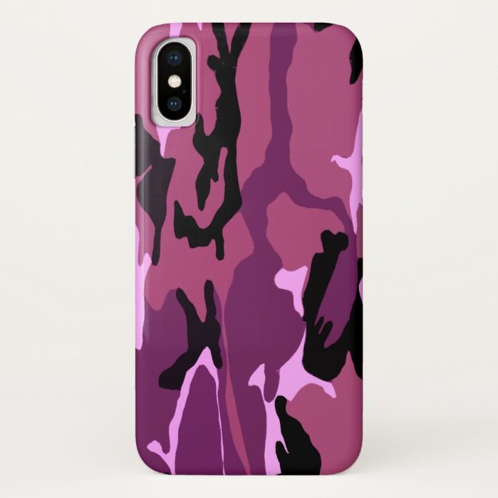 Pink Camo iPhone X Case