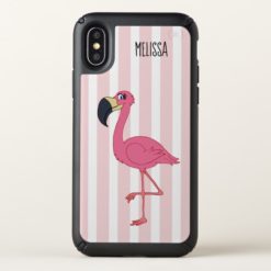Pink Flamingo Stripes Speck Presidio iPhone X Case