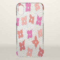 Pink Flower and Dots Clear Deflector iPhone Case