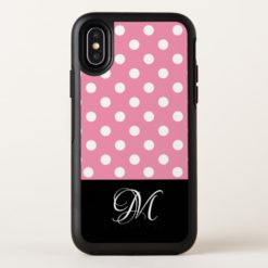 Pink Girly Monogram Style OtterBox Symmetry iPhone X Case