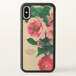 Pink Wild Rose Flower Bouquet Love Bible Verse iPhone X Case