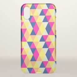 Pink and Yellow Triangular Geometric Pattern iPhone X Case