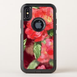 Pink and Yellow Watercolor Roses With Greens OtterBox Commuter iPhone X Case