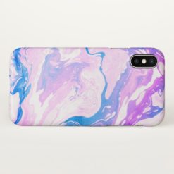 Pink and blue marbled girly design iPhone x Case