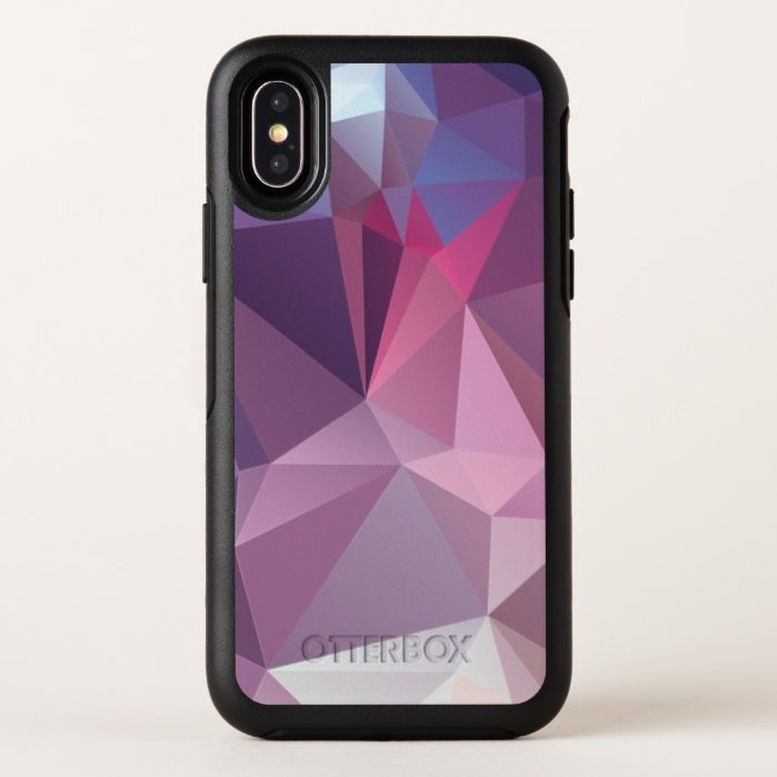 Pinks Blues Abstract Pyramid Pattern OtterBox Symmetry iPhone X Case