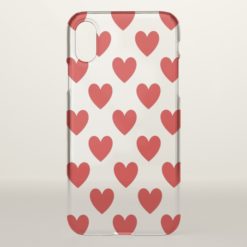 Polka Dot Hearts iPhone X Case