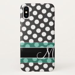 Polka Dot Pattern with Monogram iPhone X Case