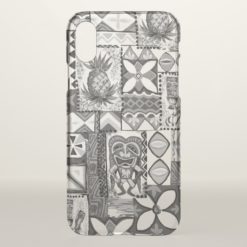 Pomaika?i Tiki Pineapple Hawaiian Vintage Tapa iPhone X Case