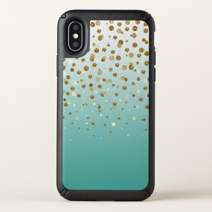 Pretty modern girly faux gold glitter confetti speck iPhone x Case