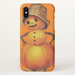 Pumpkin Snowman Orange Smiling iPhone X Case
