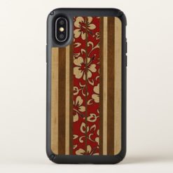 Pupukea Vintage Hawaiian Faux Wood Surfboard Speck iPhone X Case