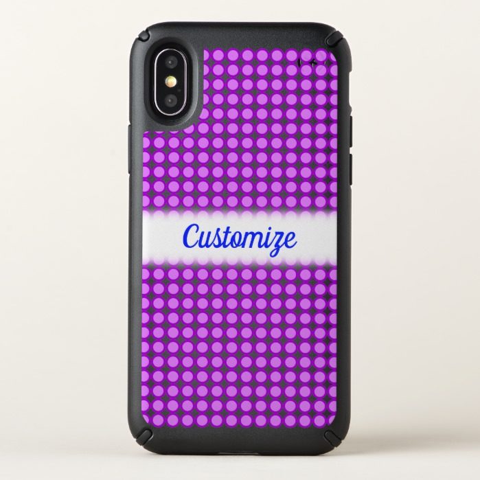 Purple Dots/Circles Pattern + Custom Name Speck iPhone X Case