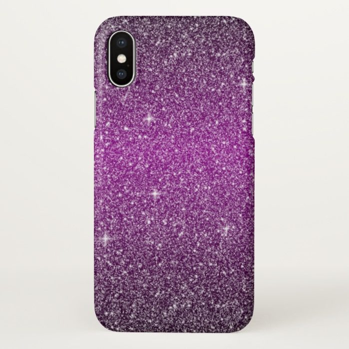 Purple Glitter Effect iPhone X Case