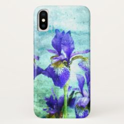 Purple Iris Watercolor iPhone X Case