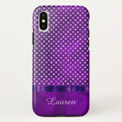 Purple Silver Gem iPhone X Case