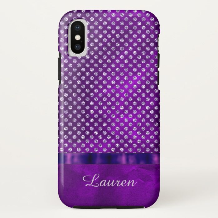 Purple Silver Gem iPhone X Case