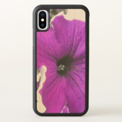 Purple Tinted Black and White Petunias iPhone X Case