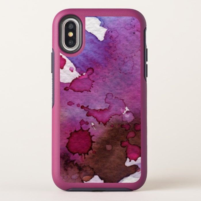 Purple Watercolor OtterBox Symmetry iPhone X Case