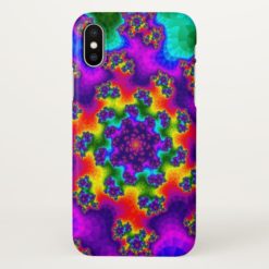 Rainbow Floral Sprinkles Glossy iPhone X Case
