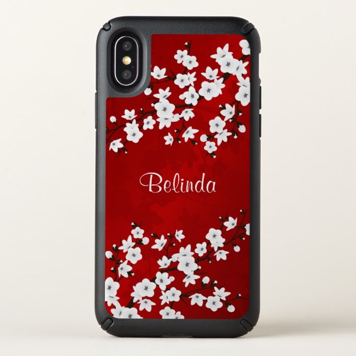 Red Black And White Cherry Blossom Speck iPhone X Case