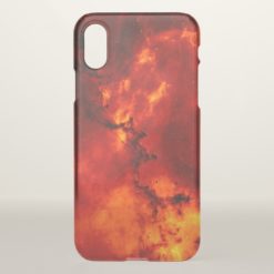 Red Fire Galaxy Pattern Cleary iPhone X Case