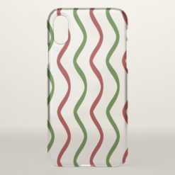 Red & Green Wavy Lines Pattern Phone Case