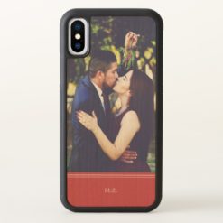 Red - Initials & Custom Photo iPhone X Case