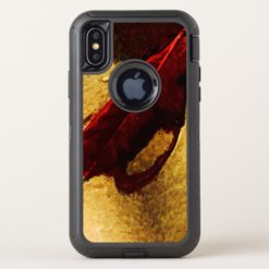 Red Leaf on Beach Abstract Impressionist OtterBox Defender iPhone X Case