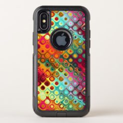 Red Liquid Rainbow Dots OtterBox Commuter iPhone X Case