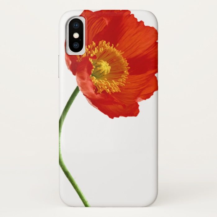 Red Poppy Simplicity iPhone X Case