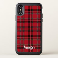 Red Tartan Plaid Speck Presidio iPhone X Case