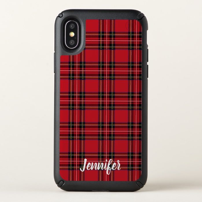 Red Tartan Plaid Speck Presidio iPhone X Case