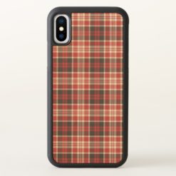 Red and Black Plaid Pattern iPhone X Case