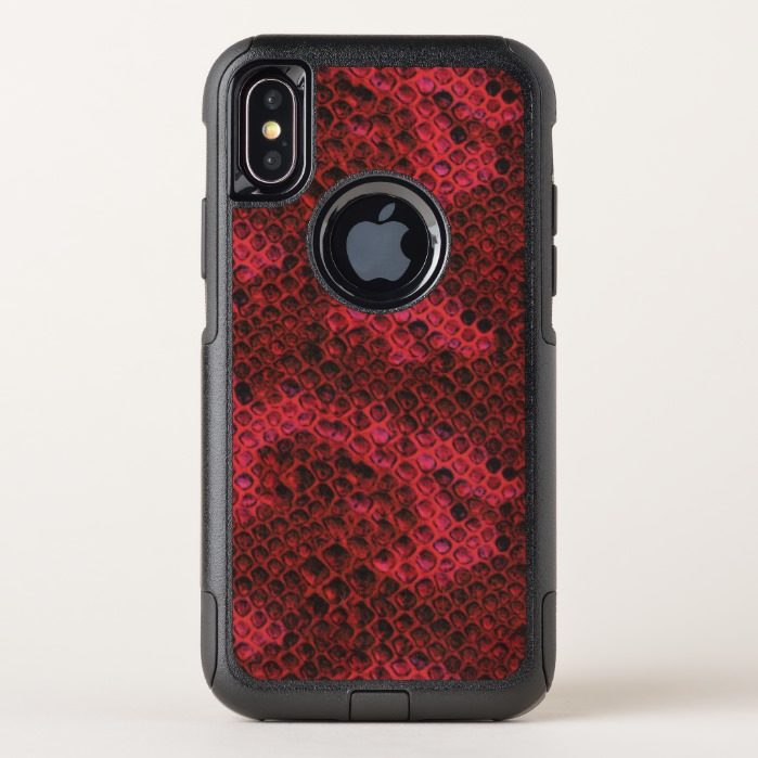 Red and Black Snake Skin OtterBox Commuter iPhone X Case