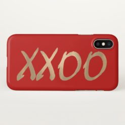 Red and Gold Hugs and Kisses iPhone X Case